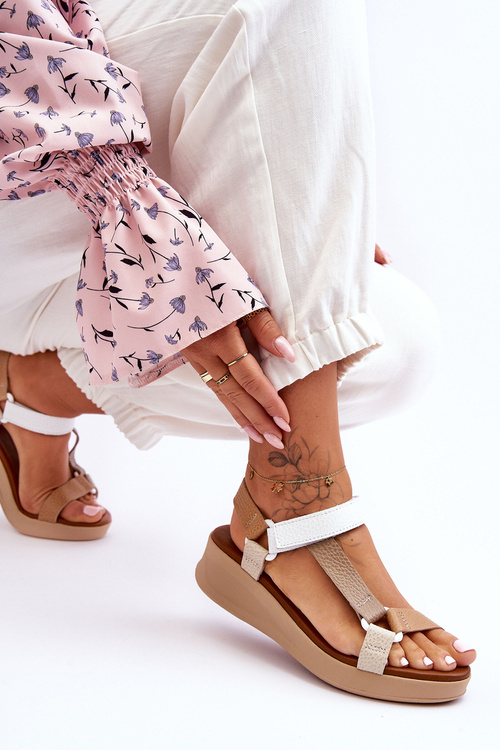 Kožené sandály Maciejka L5186-04 Béžová