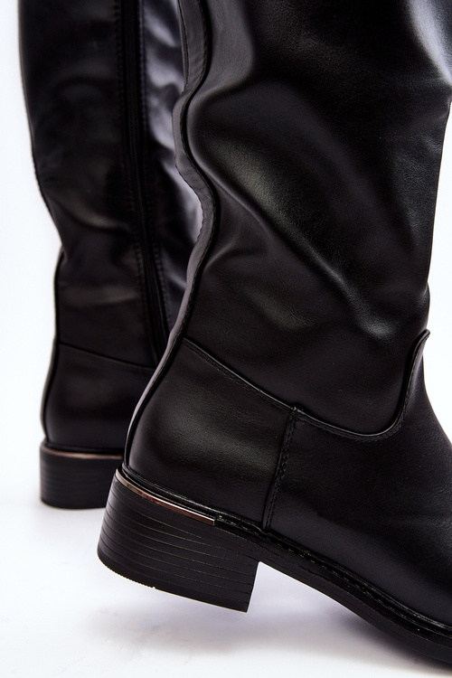 Dámske topánky s bytmi pred kolenom Čierny Aviare