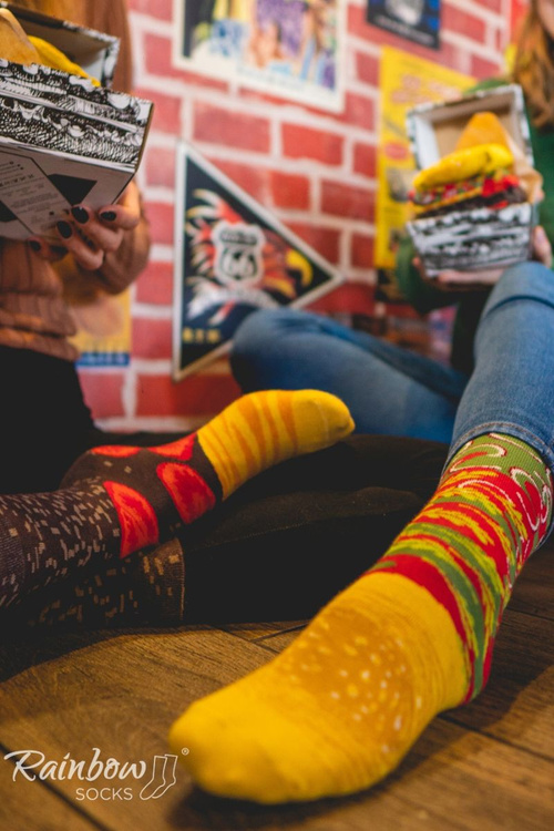 Ponožky Rainbow Socks Burger 2 páry