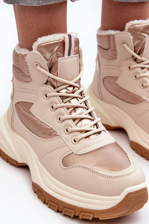 Izolované športové topánky pre ženy čipky -up béžová dejana