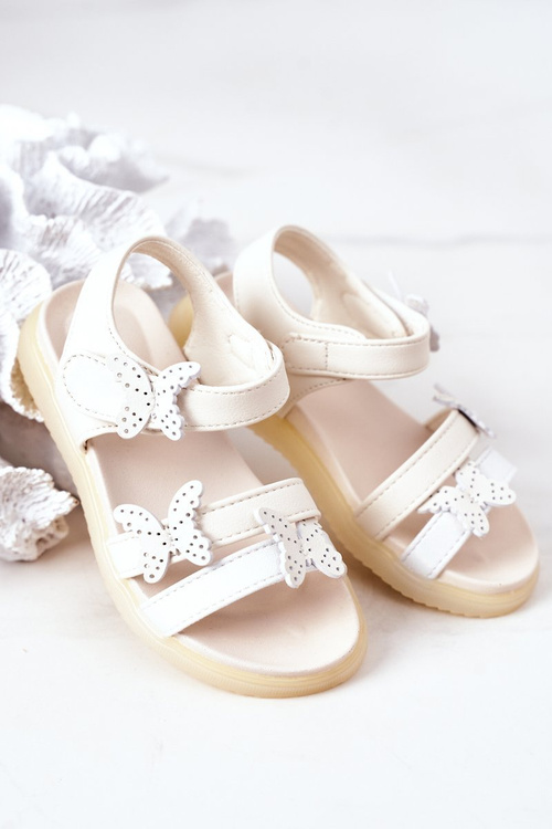 Detské sandále s bielym suchým zipsom Malvika