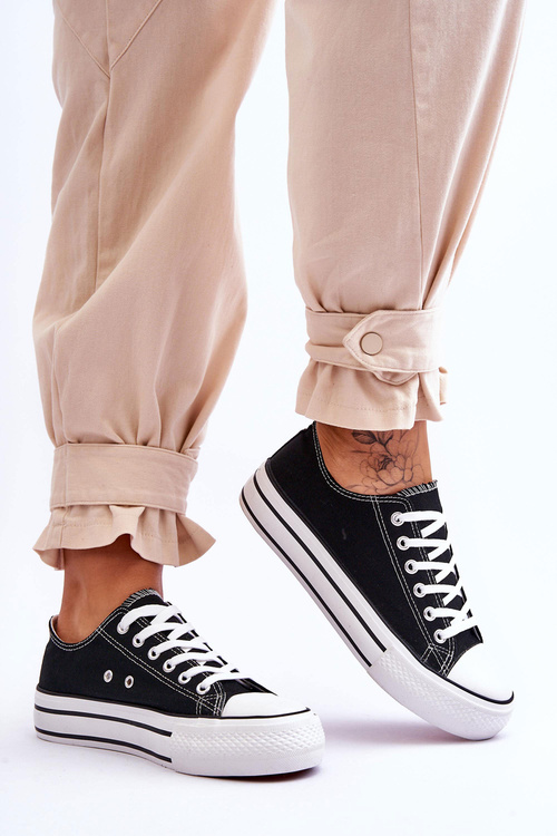 Dámské Tenisky Na Robustní Platformě Černé Ember