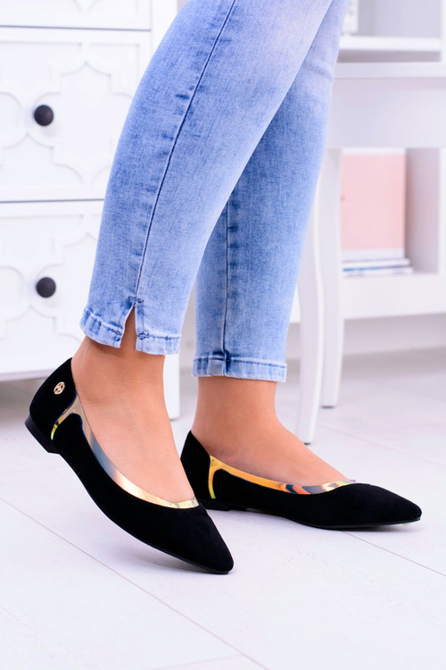 Lu Boo černé Transparentní holografické baleríny ve Spitz Lison