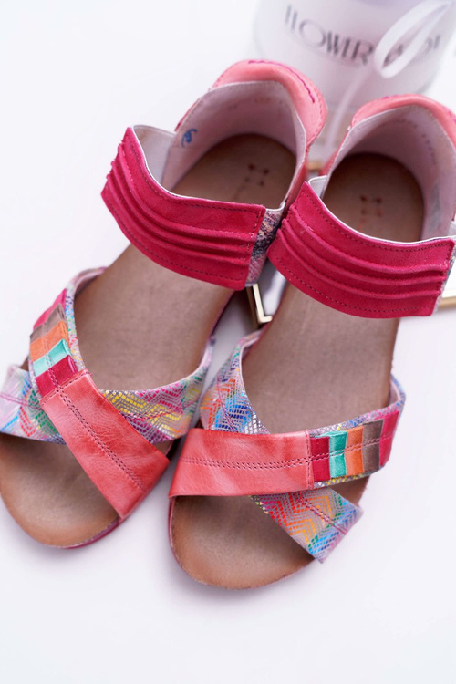 Kožené sandále s Maciejka welt 03375 ružová