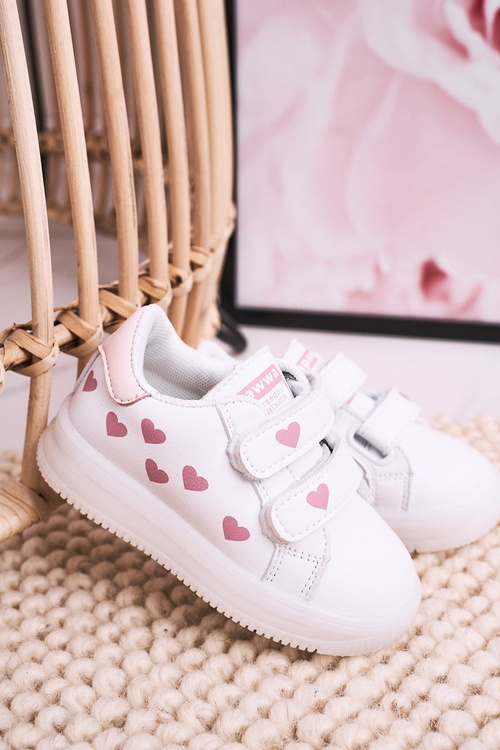 Detské športové topánky s žiariacou jedinou LED bielym a ružovým boomerom