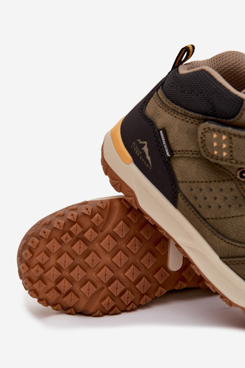 Dětské turistické boty na suchý zip tmavě zelené Pavisse