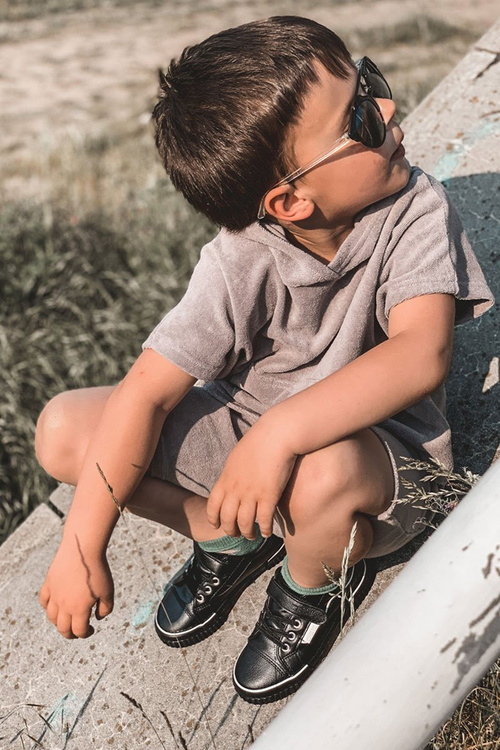 Veľká hviezda HH374029 Čierne tenisky na suchý zips