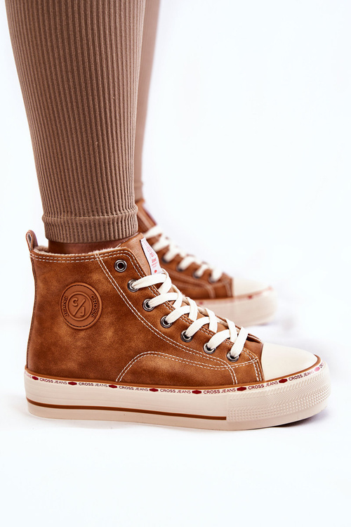 Dámské vysoké Zateplené tenisky Cross Jeans KK2R4043C Camel