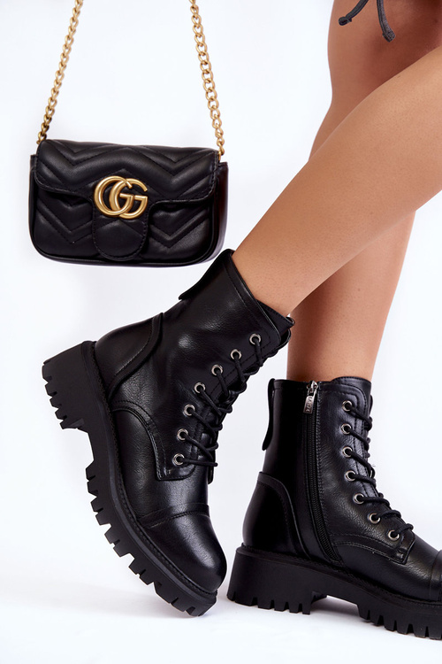 Kožené zateplené boty La.Fi 250044B-PU Černá