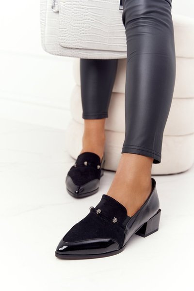 Elegantní Polobotky Na Podpatku S.Barski Premium A15 Černé