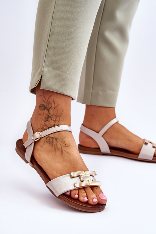 Dámské kožené sandály S.Barski KV-5541-37 Béžove