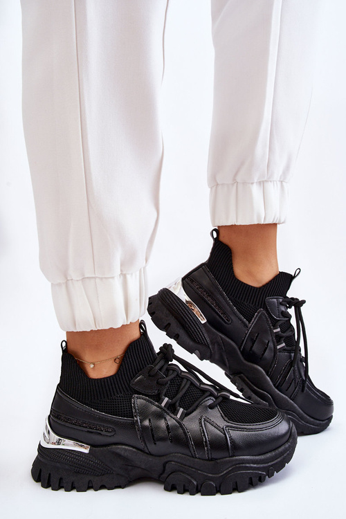 Dámske ponožkové športové topánky skĺzli čiernu Bernu