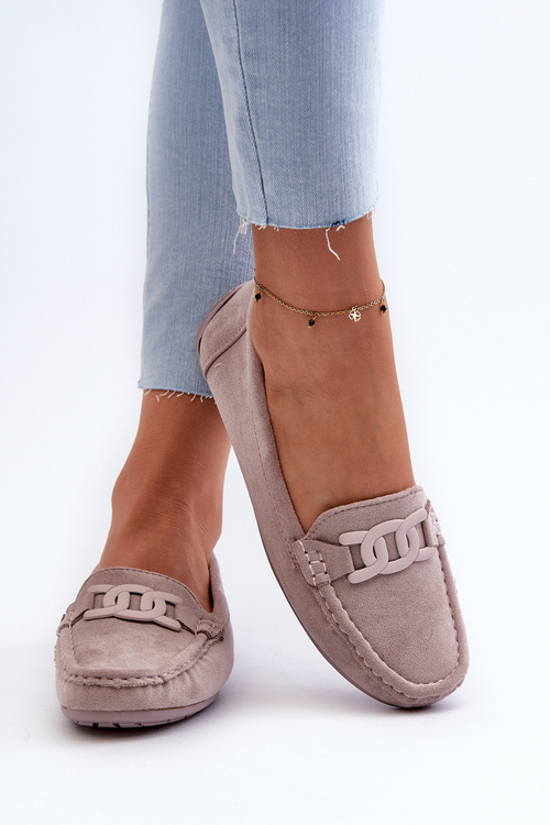 Dámské moderní semišové mokasíny fialové Rabell