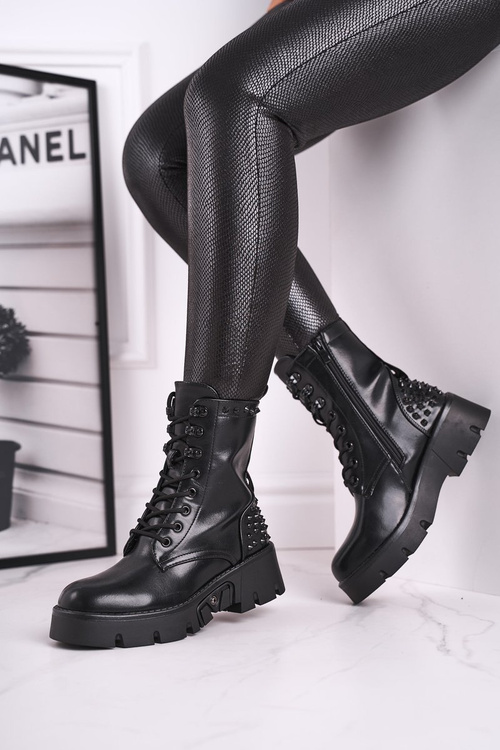 Dámské Kotníkové Boty Grunge Černé Angels Rock