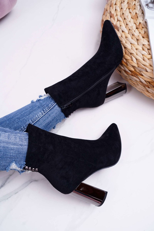 Dámske topánky na striebornom stĺpiku Čierne Dimmy