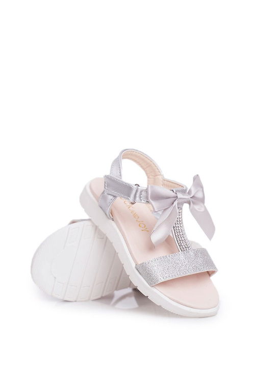 Detské suchý sandál pre dievča striebornú Bella
