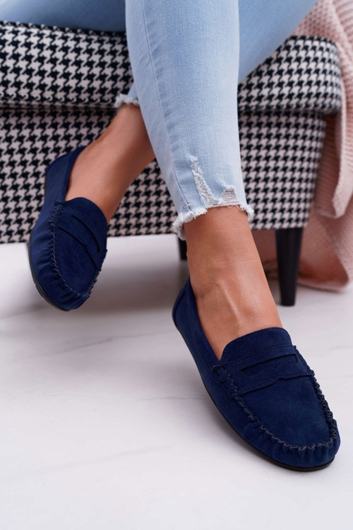 Dámské Semišové Mokasíny tmavě modré Bolero