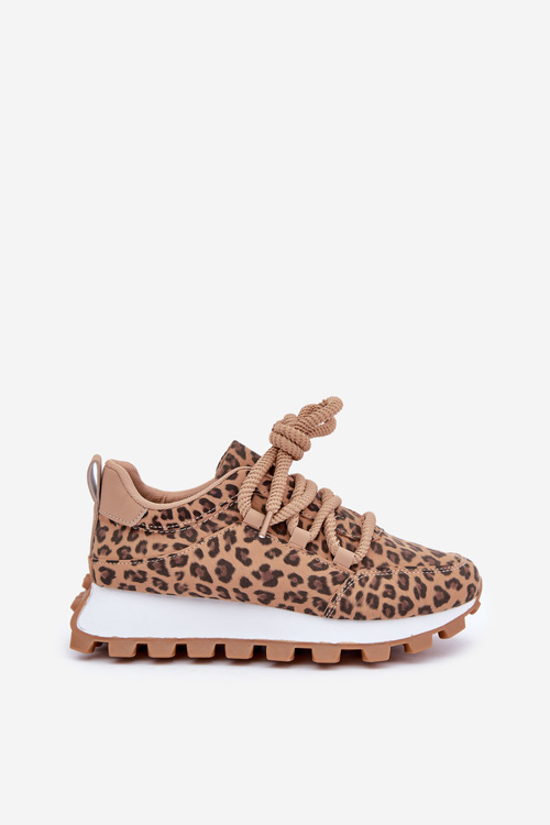 Športové Topánky Sneakers Na Platforme Leopard Hnedé Riadella