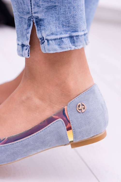 Lu boo modrá priehľadné holografické baleríny v Lison Spitz