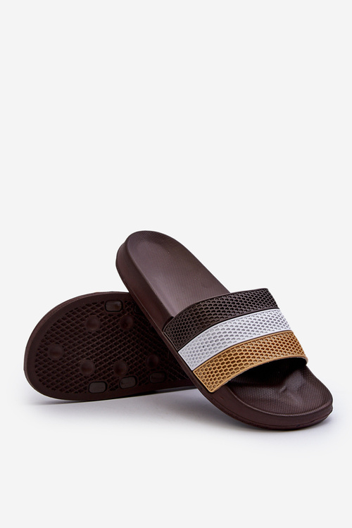 Klasické pánské žabky s pásky hnědé Sylri