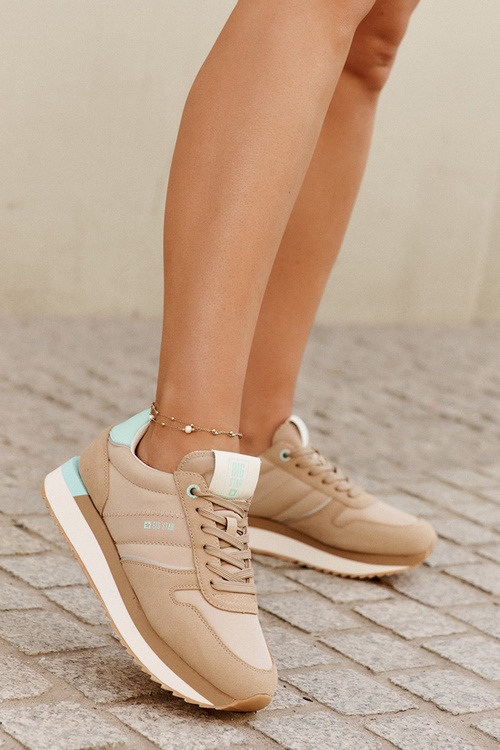 Dámské Semišové Tenisky Big Star RR274A048 HI-POLY SYSTEM Tmavě béžové