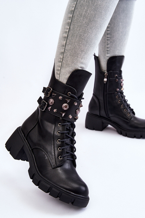 Dámske vysoké kastella čierne topánky