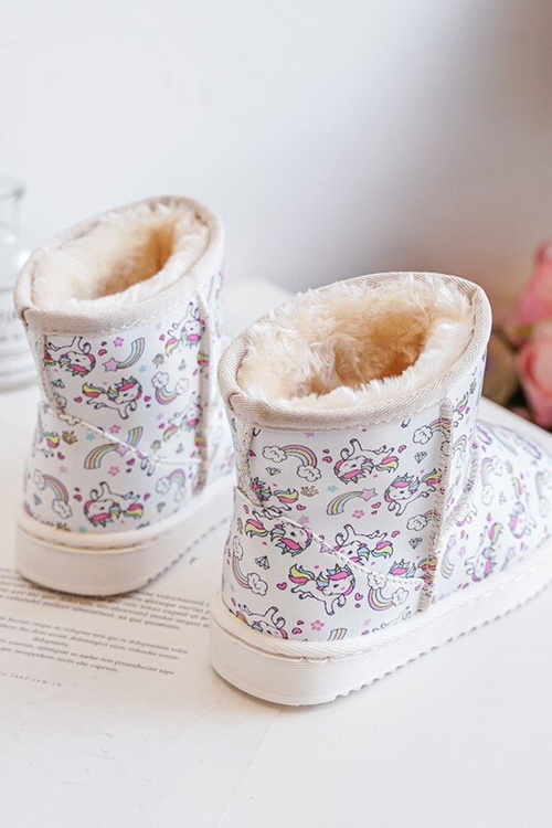 Detské snehové topánky vzorované béžou Elenet