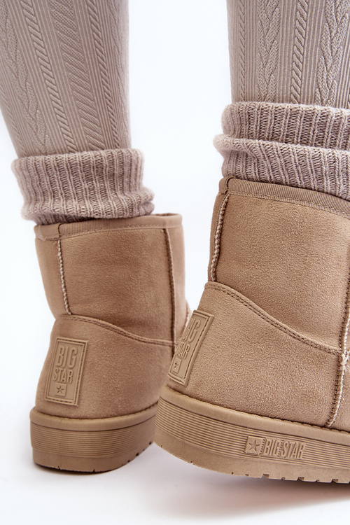 Dámské zimní boty s otepleným kožešinou Big Star MM274160 Bežové