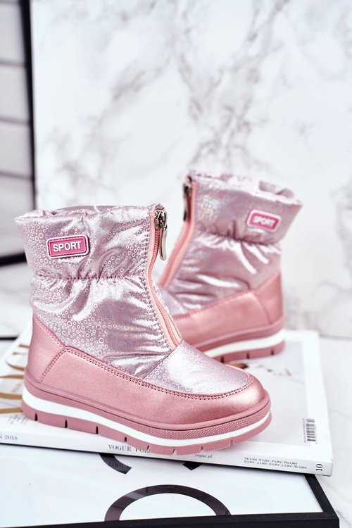 Dámské Sněhule Teplě Přírodní vlna Růžové Bubbles