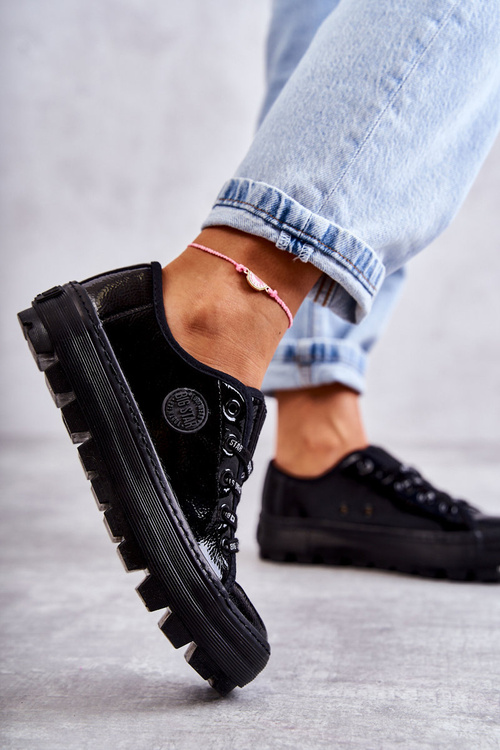 Módní lakované tenisky Big Star KK274044 Černá