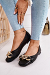 Elegantní Prošívaná Baletka S řetízkem Černé Coco