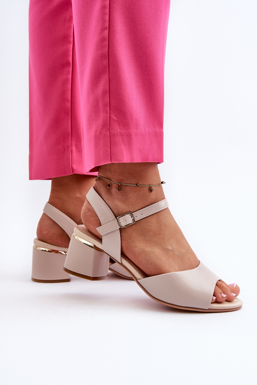 Dámské sandály na nízkém podpatku z ekologické kůže Sergio Leone SK876 světle šedé