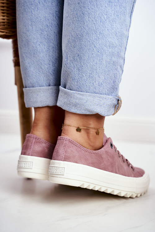 Dámske tenisky s veľkou hviezdou Pink GG274111