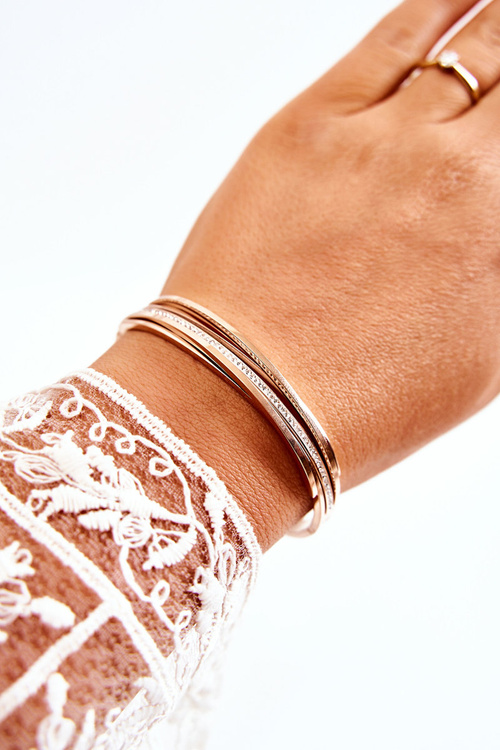 Dámsky oceľový náramok s zirkónmi ružový zlatý Myrens