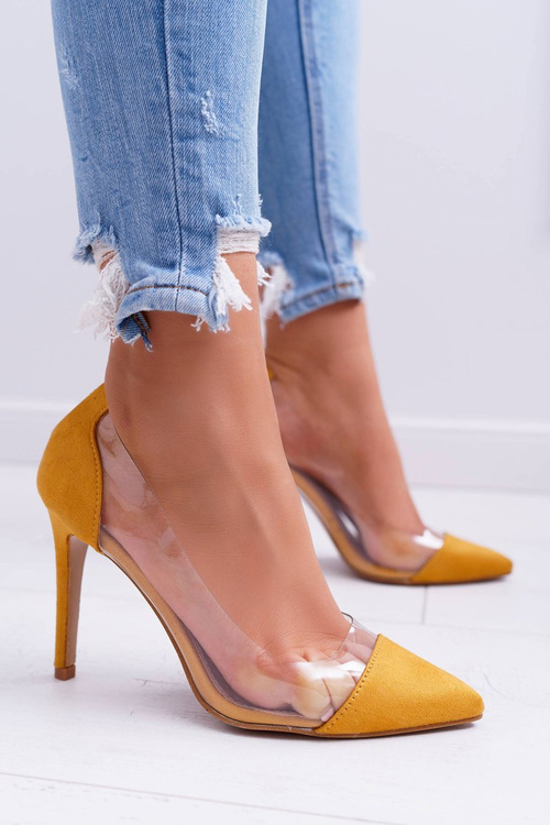 Dámské Lodičky Na Jehlovém Podpatku Průhledné Žluté Live