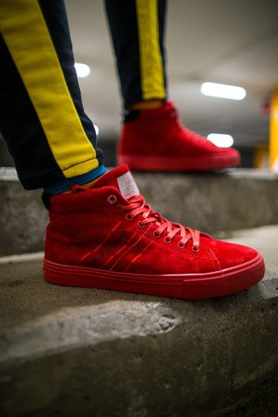 Pánské Vysoké Tenisky Cross Jeans Semišové Červené EE1R4055C