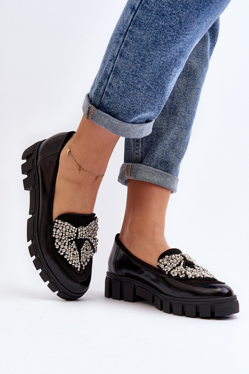 Lakované dámské mokasíny Laura Messi 2785 černé