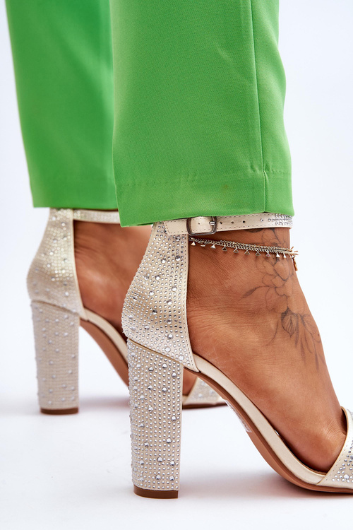 Dámske vysoké podpätky s béžovou idealistickou béžou zirkónov