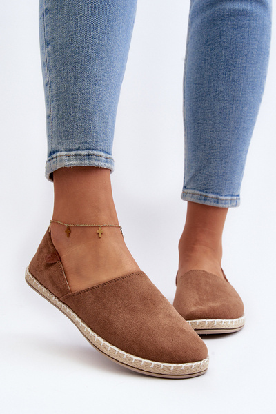 Dámske semišové espadrily hnedé Vulcano