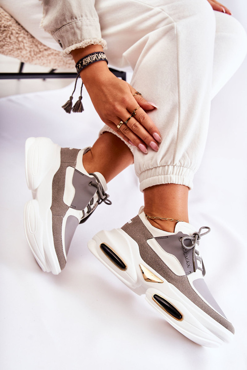 Dámské sportovní tenisky bílo-šedé New Horizon