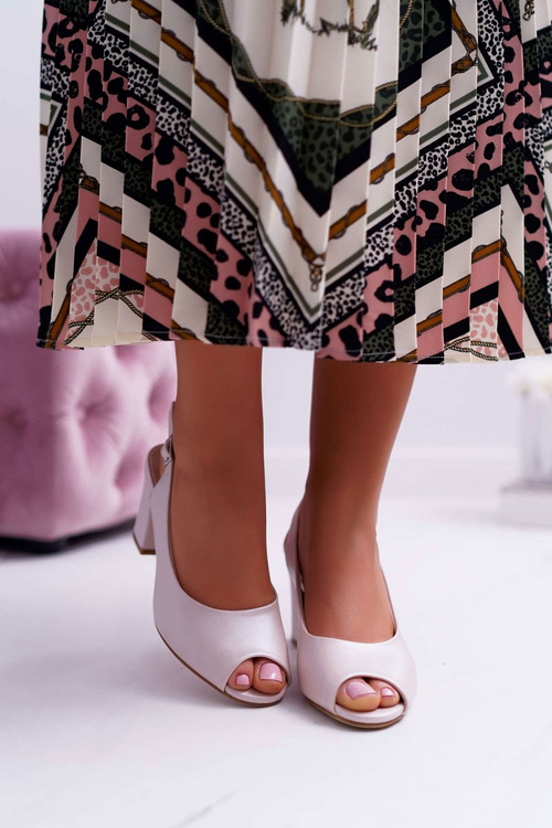 Dámské Sandály Na Podpatku Sergio Leone SK765 Růžové Perlové Vime