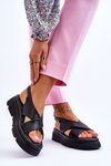 Módní sandály na platformě Černá Chester