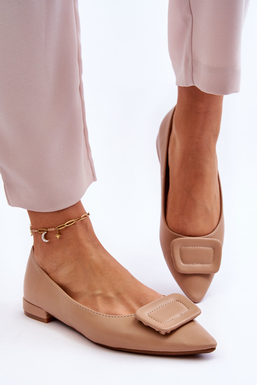 Klasické baleríny s zdobením Béžove Rivea