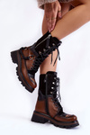 Kožené vysoké topánky Maciejka Workers 05586-29 Brown-Black