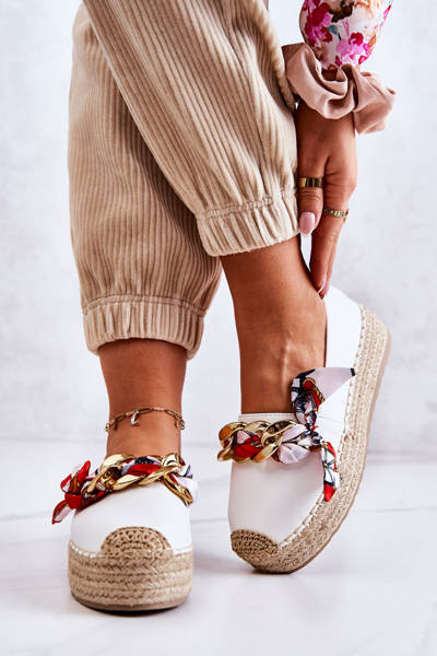 Dámské kožené espadrilky s efektním Bíle Fancy