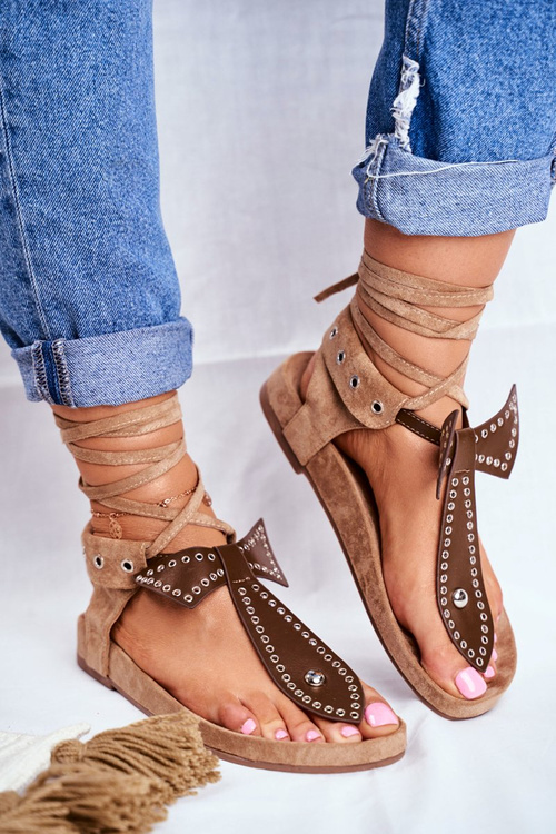 Lu Boo Dámske hnedé sandále japonská mara