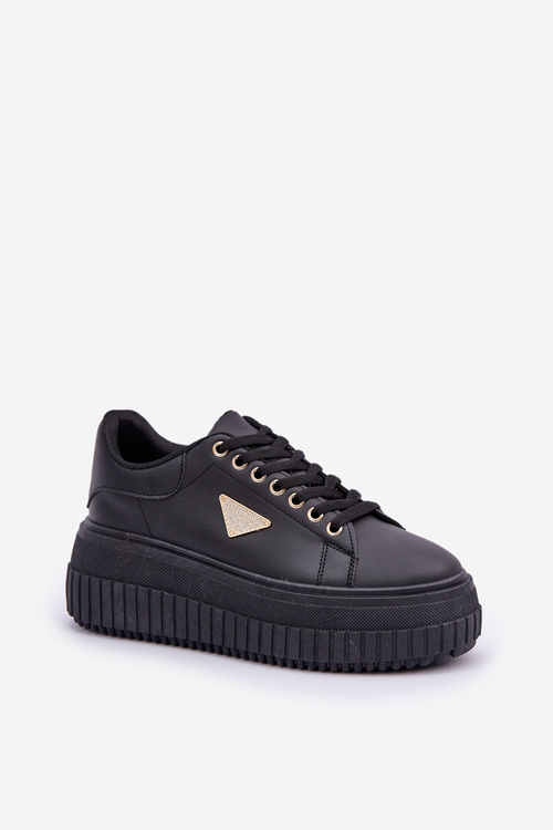 Štýlové tenisky na masívnej platforme čierne Vallexia