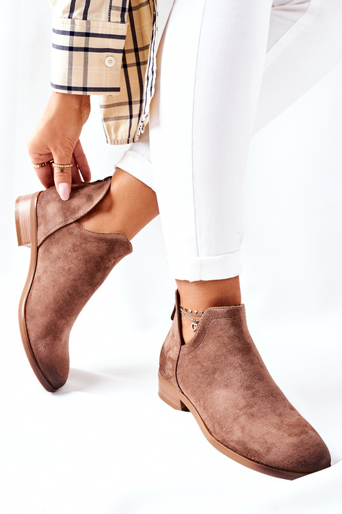 Dámské Semišové Zateplené Boty Bezove Joaliene