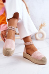 Espadrilky Sandály s tryskami Růžove Lillian 