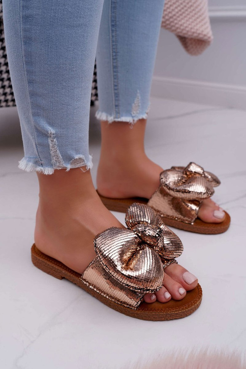 Dámské Nazouváky S Velkou mašlí Champagne Big Love